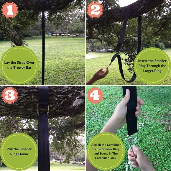Family Forest Tree Swing Hanging Kit two8 Ft Strap - Picture 1 of 8